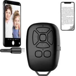 Bluetooth Remote for Tiktok, Insta Reels, Kindle App Page Turner, Create Amazing Photos and Video Recording, iPhone, iPad, Kindle Fire