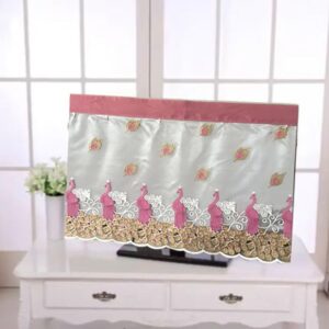 Fabric Colorful And Dustproof Cover for LCD LED | Indoor Bedroom Living Room Decoration Dust Cover for Televisions | LCD / LED Tv Monitor (Pink, 32 Inch)
