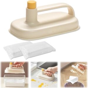 Disposable Magic Wipes Cleaning Brush with Handle, Replaceable Magic Brush Cleaning Cloth, (with 50 pcs Tissue)