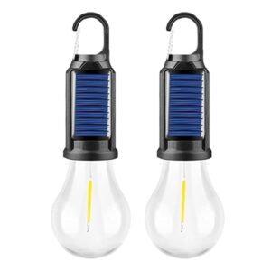 Solar & USB Rechargeable Camping Light Waterproof LED Tent Light With Hanging Hook