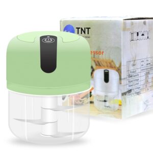 Rechargeable Mini Electric Chopper, Food Grade Bowl, Stainless Steel Blades, One Touch Operation, for Mincing Garlic, Ginger, Onion, Vegetable, Meat, Nuts