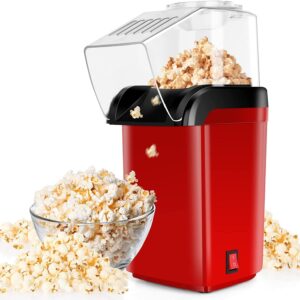(5-Years Warranty) Oil-Free Hot Air Popcorn Maker – 1200W Electric Popper Machine for Healthy